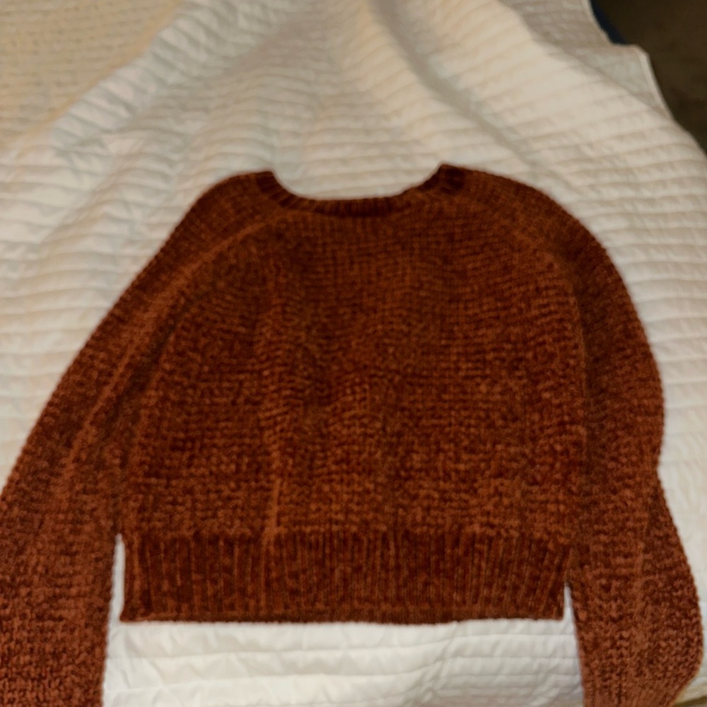 Altar’s State Brown Crop Knit Sweater